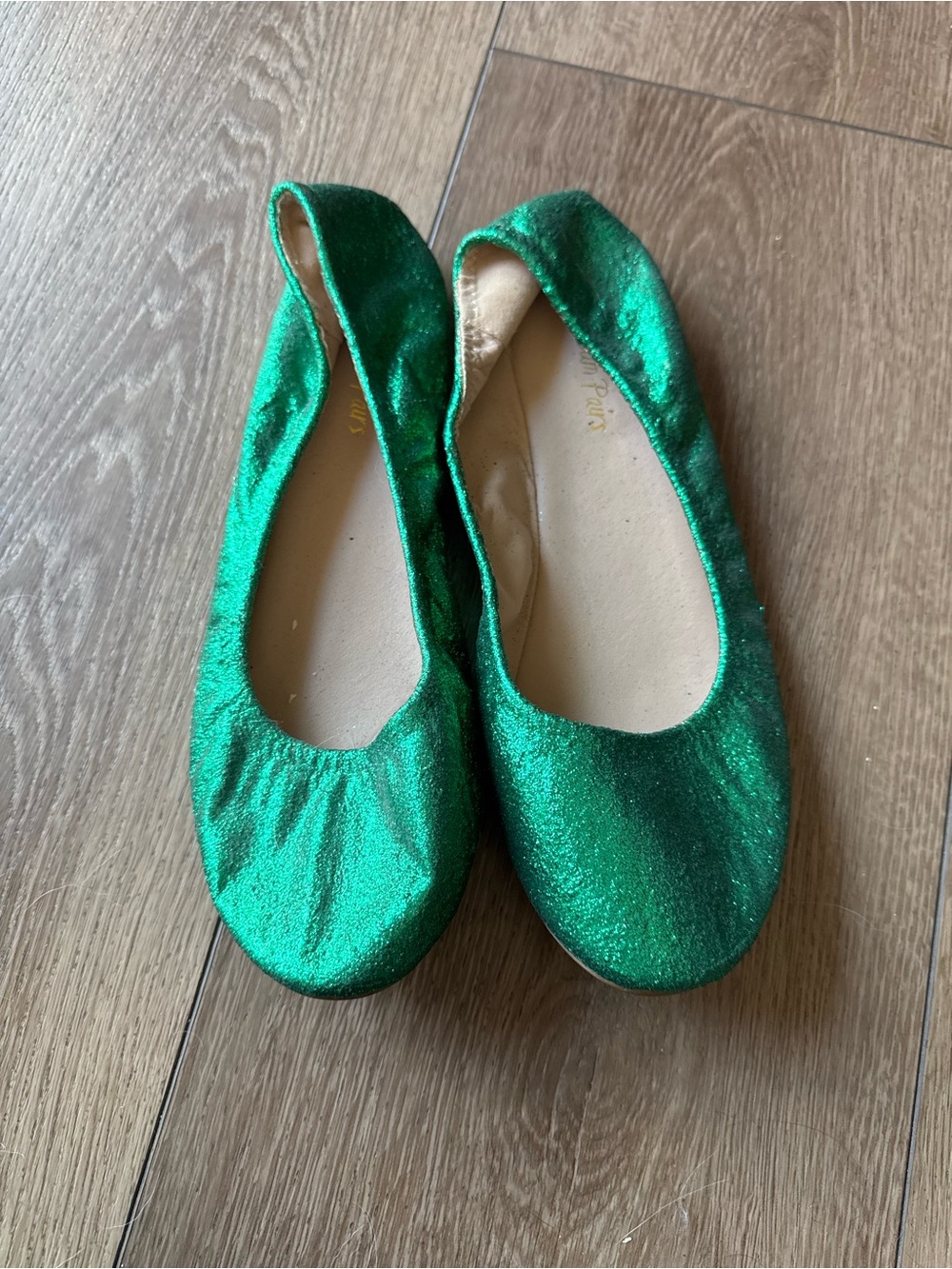 Dream Pairs Emerald Green Sparkly Ballet Flats Size 11 Holiday Festive